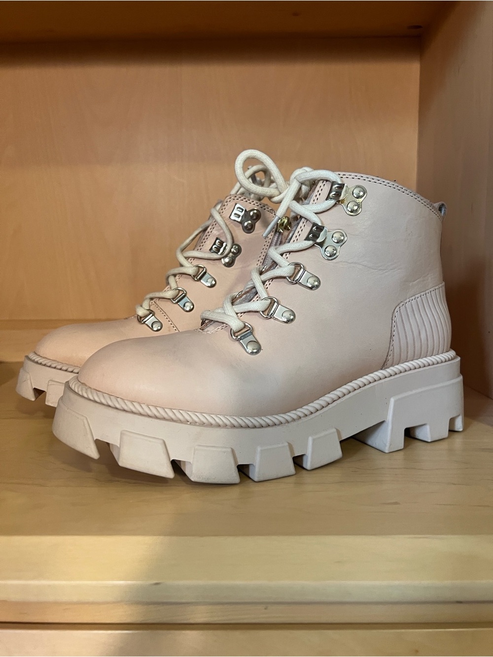 Kelsi Dagger Brooklyn Chunky Lug Ankle Boots in Biscotti